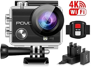 POVO Action Camera 4K Sports Cam Wifi Helmet Cam Wide Angle Sensor DV