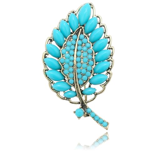 Image of Turquoise West Cowboy Oval Tear Drop Brooch Pin for Women Retro Brooches Pins Classic Fashion Jewelry Accessories Gift
