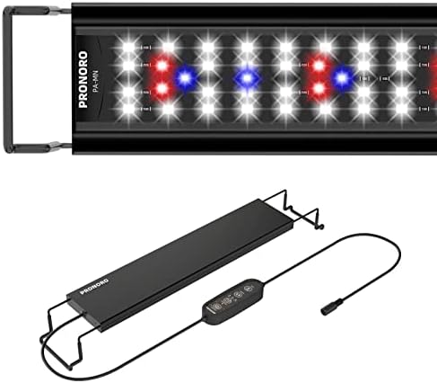 PRONORO LED Aquarium Light for Plants, Full Spectrum Fish Tank Light with Timer Auto On Off, Sunrise-Daylight-Moonlight Mode, Adjustable Brightness, for 12-17 inch Freshwater Tank, 9W