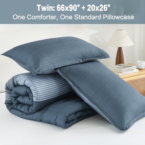 Litanika Twin/Twin XL Comforter Set - 2 Pieces Stripe Bedding Sets by Litanika - Used condition - Image 8