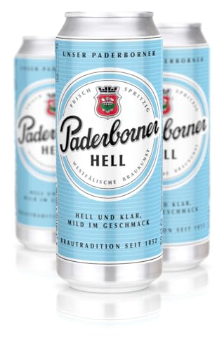 Paderborner Hell Bier, mild süffiges Helles, Dosenbier EINWEG (24 x 0.5 L Dose)
