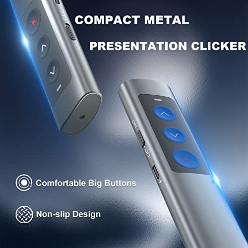image for CLIKBUTM Rechargeable Presentation Clicker for Laptop PowerPoint, USB-