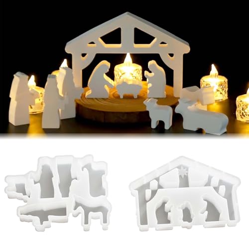 Krippenfiguren Gips 3 SVOCK 2 Stück silikonformen gießformen krippe, silikonform krippe,...