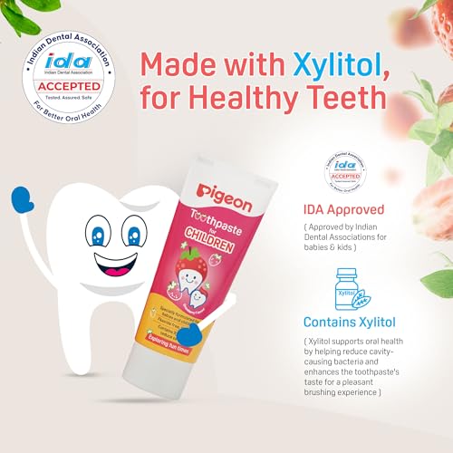 Image of Pigeon Apple & Orange Toothpaste for Babies & Kids 45 g (Pack of 3) | Fluoride & SLS Free | Colour & Paraben Free | pH-Balanced Gentle Care