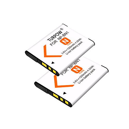 TURPOW 2 Pack 1200mAh NP-BN1 Replacement Battery Compatible with Sony Cyber-Shot DSC-WX100 DSC-W800 DSC-QX10 DSC-QX30 DSC-QX100 DSC-TF1 DSC-TX10 DSC-TX20 DSC-TX30 DSC-W530 DSC-W570 DSC-W650 Camera TURPOW 2 Pack 1200mAh NP-BN1 Replacement Battery Compatible with Sony Cyber-Shot DSC-WX100 DSC-W800 DSC-QX10 DSC-QX30 DSC-QX100 DSC-TF1 DSC-TX10 DSC-TX20 DSC-TX30 DSC-W530 DSC-W570 DSC-W650 Camera