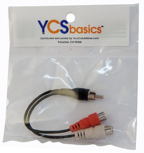 YCS Basics RCA Splitter Cable 1 Male to 2 Female Plugs