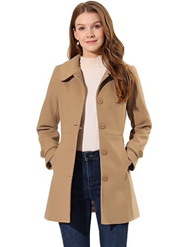 Manteau long col Peter Pan kaki : la solution style contre le froid