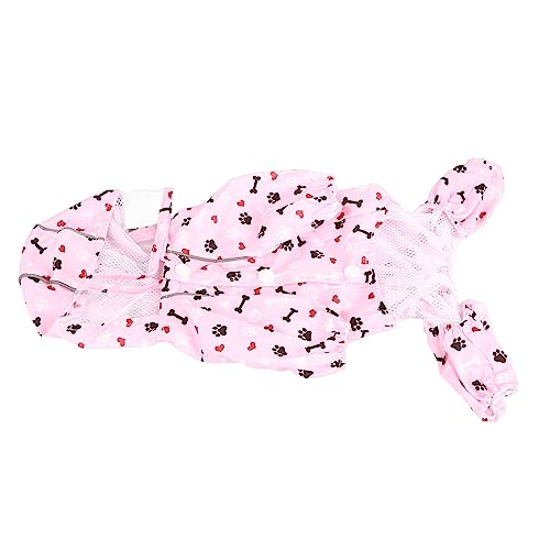 Qukaim Chubasquero reflectante para perro, impermeable, transpirable, con capucha y anillo en D, talla M, bonito patrón, ideal para uso en exteriores