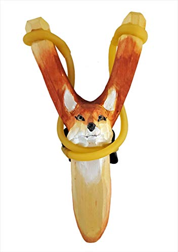 Preisvergleich Produktbild Fuchs, Holzfuchs farbig, Zwille, Katschi, Schleuder, Steinschleuder, Zwetsche, Flitsche, ca. 20-22 cm, Holz