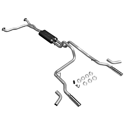Flowmaster 17406 American Thunder Cat-Back Exhaust Kit 2.5 Inch Aluminized Steel 3 Inch Polished 304 Stainless Steel Tips Compatible with 2004-2015 Nissan Titan 5.6L