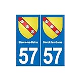  57 Sierck-les-Bains blason autocollant plaque stickers ville - Angles : droits
