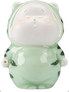 デスクトップの装飾 動物の置物飾り貯金箱形状セラミック装飾品虎青磁装飾品ライトシアンデスクトップ装飾香ホルダー飾る デスクトップの装飾品 (Size : A)