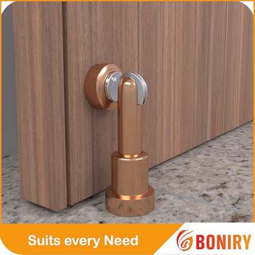 Image of Boniry Premium Magnetic Door Stopper | Durable, Stylish & Rustproof | Protects Doors | Strong Hold, Easy Installation, Perfect for Home & Office Use (1, Rose Gold)
