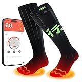 Heated Socks for Men Women, APP Control Electric Heated Socks Rechargeable Washable, Battery Heated Socks Foot Warmer Socks for Hiking Biking Camping Skiing Hunting Outdoor Work, Heating Thermal（XL）