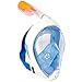Tribord Easybreath FULL FACE ANTIFOG SNORKEL MASK FOR ADULTS OR KIDS WITH A SECURE LOCK AND FREE REPLACEMENT RING (BLUE, XLARGE)