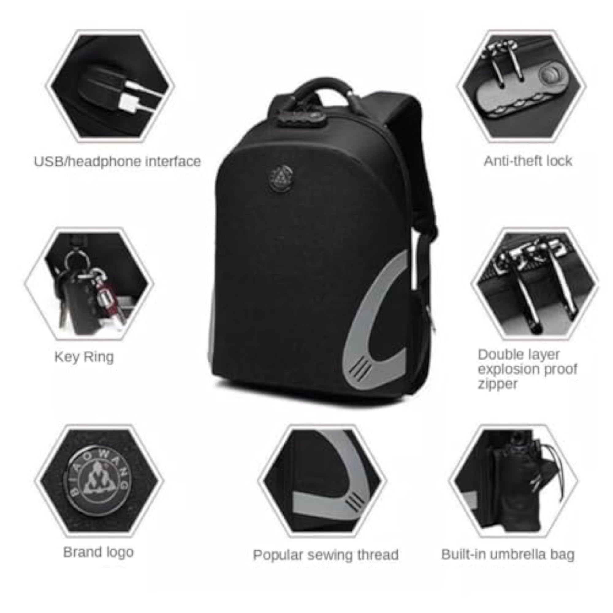Anti Theft Laptop Backpack with USB Charging Port