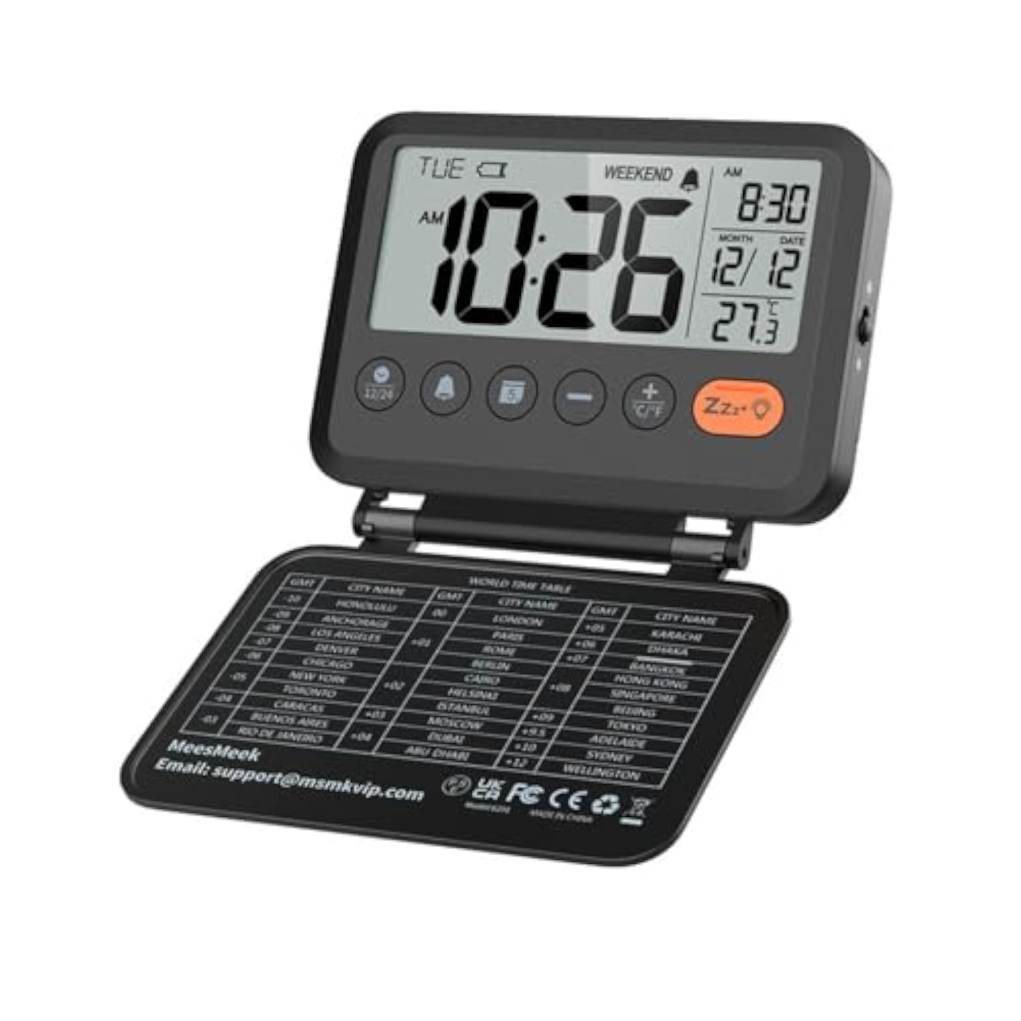 Desktop Clock LCD Folding, Travel-Friendly Design