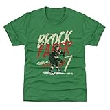 500 LEVEL Brock Faber Youth Shirt - Brock Faber Minnesota Player Name WHT (Heather Kelly Green, 10-12Y Large)