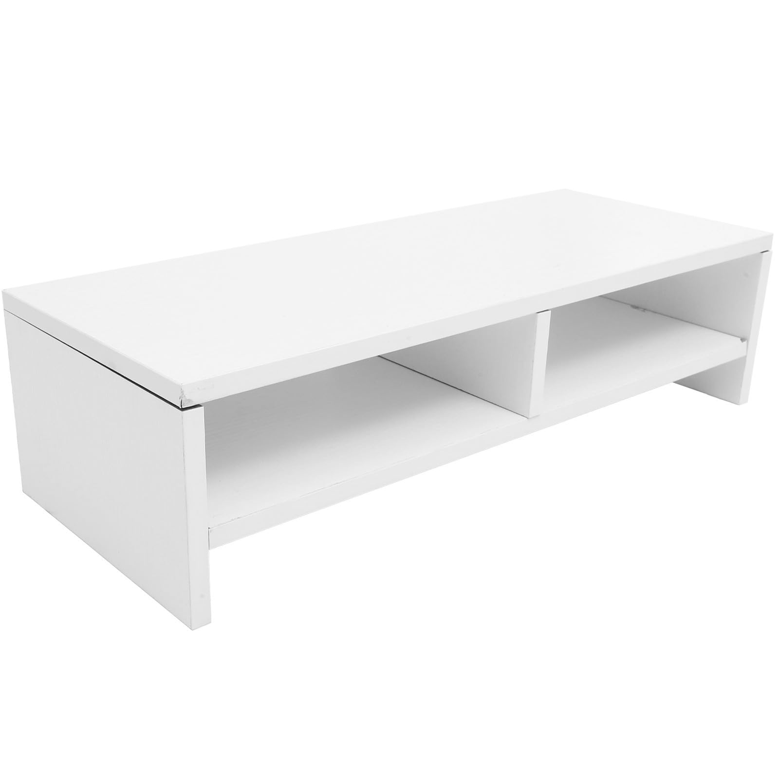 VICASKY Soporte Elevador para Monitor de Dos Niveles de Madera Clara
