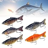 Robotic Fishing Lure, 2025 Upgrade 3D Swimming Bait for Freshwater & Saltwater, Fishing Gear Attracts Fishing Lures Walleye Trout Bass, Fishing Lures for Beginners, Amateurs and Professionals (5PCS)