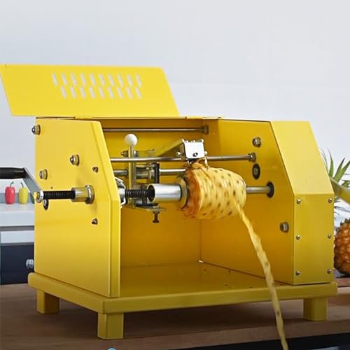 Hlixzoy Peladora De Piña De Manivela, Máquina Peladora Rápida Semiautomática De Frutas Y Verduras, Rango De Sujeción: 6,5~19,5 Cm, Peladora De Piñas, Descorazonadora, Herramienta De Corte