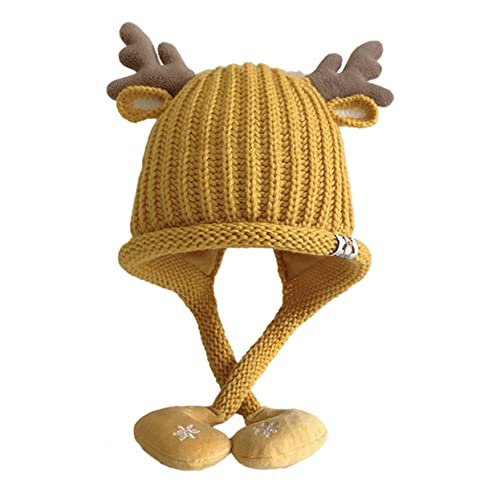 FRCOLOR Gorro de Prendas de Cabeza Sombrero de Gorro de Invierno Sombrero de Gorro Gorras Sombreros recién Nacidos Sombrero con sábanas Gorro de Acrílico Amarillo