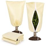 Sukh Plant Covers Freeze Protection - 2 Pack Plant Covers for Winter, Beige