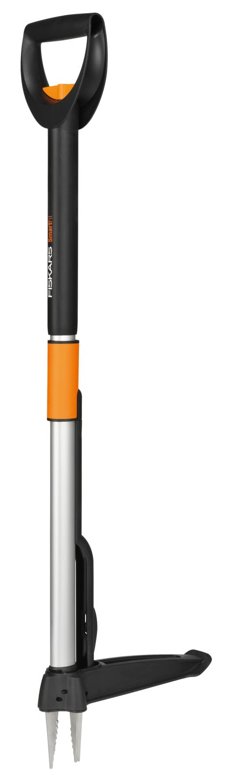 Fiskars Extractor de maleza telescópico, Longitud: 1-​1,​19 m, Mango de acero inoxidable/​Mango de plástico, Negro/​Naranja, SmartFit, 1020125