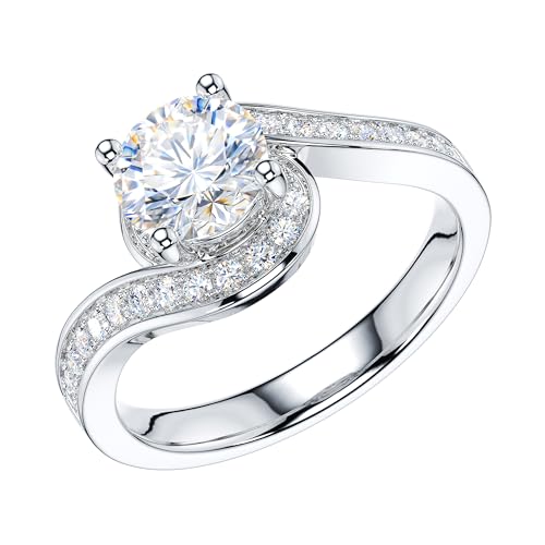 THELANDA Genuine Moissanite or Simulated Diamond Take Me Out Swirled Wrapped 1CT Promise Engagement Bridal Ring For Her2