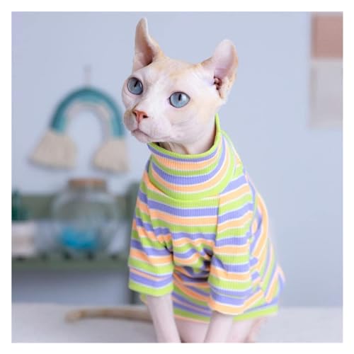 Ropa para gatos de algodón premium con acabado suave y diseño de rayas 3