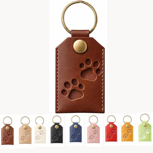 Dog Hair Keychain, Holds Dog Hair, Cremation Case, Pet Memorial Amulet, Paw for Carrying Around (Braun)