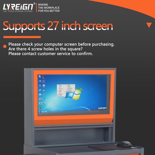Image of Industrial Computer Cabinet, Mobile Security LCD Computer Cabinet, Enclosure Industrial Computer Desk Maximum Suitable for 27 inches Monitor