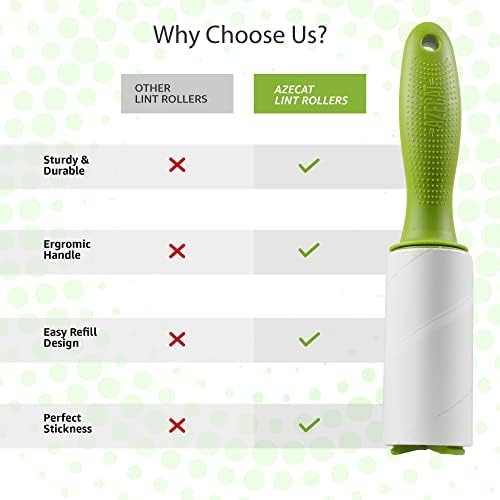 Pack of 3 Lint Rollers - 91 Sheets sticky Lint Roller for Clothes with Replacement Head, Lint Remover Ideal for All Fabrics, 27cm x 11.3cm x 4.9cm, Effective on Dust, Dirt, Fluff, Hair and Debris