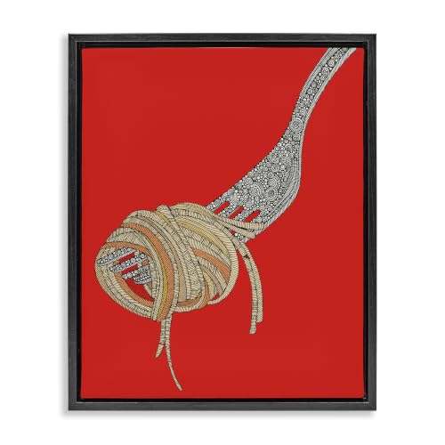 'Pop Style Spaghetti Fork Intricate Fractal'| Floating Frame Canvas Art