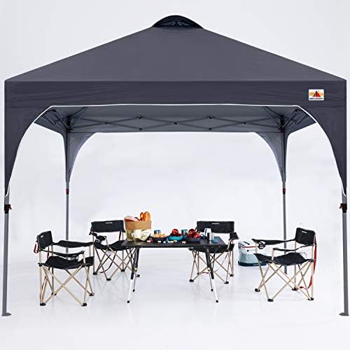 ABCCANOPY 3x3M Pop Up Gazebo Commercial Gazebo With Upgrade Roller Bag, 4 Weight Bags, Stakes and Ropes (Black)