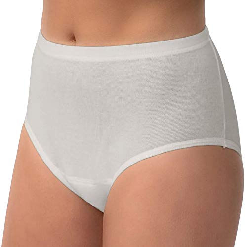 Damen Inkontinenz-Slip PROtect | diskreter Slip mit integrierter Saugeinlage | kochfest (weiß, XXL)
