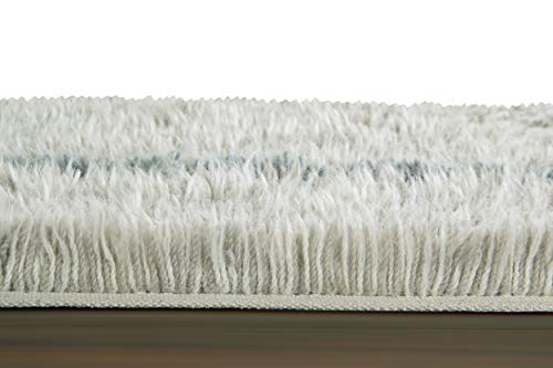 Lorena Canals -Woolable- Washable Wool Rug Winter Calm -Natural, Gray, Blue- Pile: 100% Wool | Base: Recycled Cotton 5' 7" X 7' 11" #TOP1