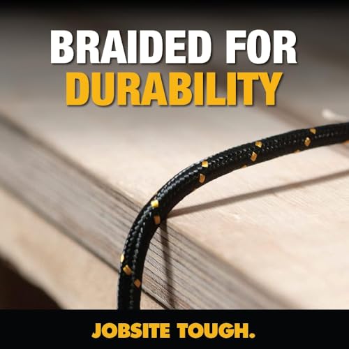 DEWALT Heavy Duty USB to Lightning Cable [Apple MFi Certified] Durable iPhone Charger, Lightning Cables, Fast Charging iPhone Charger Cord Compatible w/iPhones 14/13/12/11 Pro Max iPad AirPods, 10FT by DEWALT - Image 2