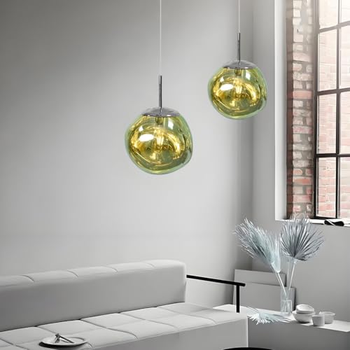 Chandelier moderne en acrylique vert de 28 cm avec suspension ajustable E27 - 4