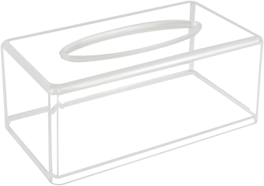 Acrylic Tissue Box Holder Rectangular Facial Tissue Dispenser Plastic Storage Box for Home Bathroom Desk Use