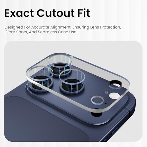 Image of CASEGEAR Clear Camera Lens Protector Compatible With iPhone 17 Pro Max | HD Clarity | Scratch Resistant | Complete Coverage | Easy Installation