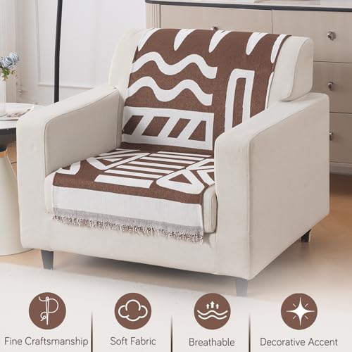 Image of HOKIPO Sofa Cover 1 Seater, 180x60 cm, Chocolate Brown