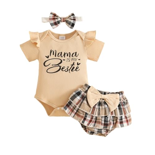 eqenkely 3 Pezzi Completo Abbigliamento Neonata Elegante Tutina Vestito Abito