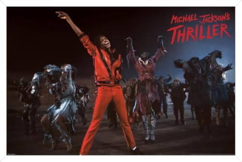 Trends International Michael Jackson - Thriller Dance Wall Poster, 22.4L x 14.7W, White Framed Version