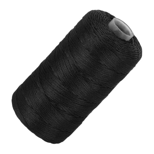 MECCANIXITY Nylon String Cord 1.5mm x 218 Yards Macrame Rope Braided Thread Twine String Smooth Beading Cord for Jewelry Making Supplies, DIY Craft, Black