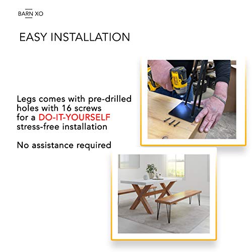 Barn Xo A Set Of 4 Hairpin Legs,With Leveling Feet,Choose From 12 Inch To 40 Inch High,Powder Coat In Black Matte,Made In The Usa (40 Inch) #TOP3
