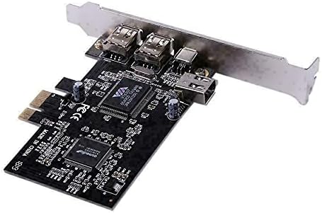 Multibao PCIe 3 Ports 1394A Firewire Expansion Card, PCI Express (1X) to External IEEE 1394 Adapter Controller (2 x 6 Pin + 1 x 4 Pin) for Windows 7/8/Mac OS with Low Profile Bracket and Cable