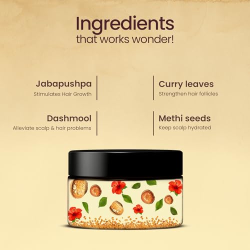 Image of Mother Sparsh Ayurvedic Dashmool Hair Lep Powder - Pre Shampoo Hair Mask | Control Hair Fall with power of herbs | Deep Nourishment & Promotes Hair Health | 60gm