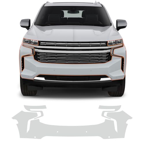 FDAIUN for 2021-2023 Chevrolet Tahoe Tahoe Clear Car Pre-Cut Paint Protective Film TPU Self Adhesive Rainproof Waterproof HD Scratch Exterior Accessories (Front Bars & Headlights 3Pcs)