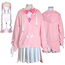 Kange Cosplay Ame Cosplay Needy Streamer Overload Cosplay Kangel Costume Uniform Suit with Wig for Halloween Party